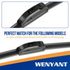 Picture of Wenyant OEM Quality 22 inch + 21 inch Universal J/U Hook Front Windshield Wiper Blades For My Car All-Season Automotive Replacement Blades 2 Pack