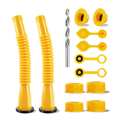 Picture of Gas Can Spout Replacement, Anti-Spill Gas Can Nozzle Replacement, 2-Kit Gas Can Spouts No Leaky, Upgraded Replacement Gas Can Spout with Flexible Nozzle, Gas Can Vent, Fit for Most 1/2/5/10 Gal Can