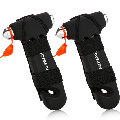 Picture of SINSEN Window Breaker Seatbelt Cutter, Car Glass Breaker Tool, Safety Hammer Emergency Escape Kit, 3-in-1, Matte Black