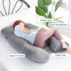 Picture of MOON PINE Pregnancy Pillow, U Shaped Full Body Pillow for Maternity Support, Sleeping Pillow with Cover for Pregnant Women (Cooling Blue)