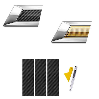 Picture of LANZMYAN Compatible with Bowtie Logo Wrap Stickers Cut-Your-Own Emblem Overlay DIY Decals for Chevy 3PCS Black
