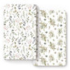 Picture of GRSSDER Stretchy Ultra Soft Jersey Knit Fitted Crib Sheets Set 2 Pack, Cozy Crib Sheet Fits All Standard Crib Mattress Pads, Stylish Watercolor Rose and Flora