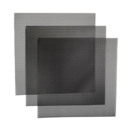 Picture of AggAuto 3Pcs Universal 13"x13" Metal Mesh, Never Rust Aluminum Alloy Vent Mesh Screen Grille Insert Hardware Cloth Rhombic Hole 3x6mm Black