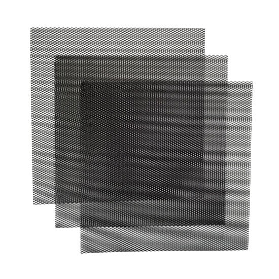 Picture of AggAuto 3Pcs Universal 13"x13" Metal Mesh, Never Rust Aluminum Alloy Vent Mesh Screen Grille Insert Hardware Cloth Rhombic Hole 3x6mm Black