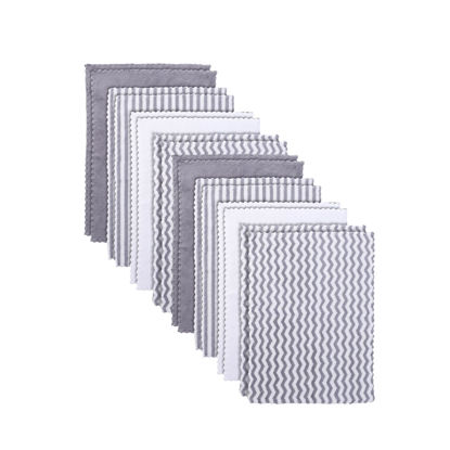 Picture of 16 Pack Super Soft Baby Burp Cloths, Baby Washcloths, Ultra Absorbent Large Newborn Burping Cloth for Boy and Girl, Milk Spit Up Rags, Unisex for Baby Sensitive Skin, Grey and White, 16 x 12 Inch