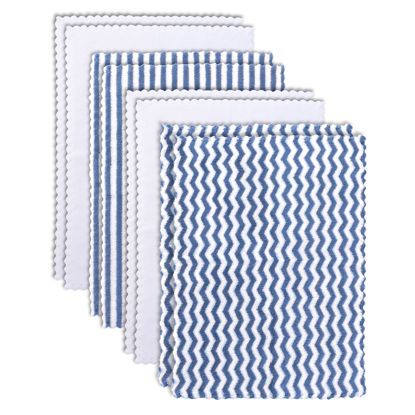 Picture of 8 Pack Super Soft Baby Burp Cloths, Baby Washcloths, Ultra Absorbent Large Newborn Burping Cloth for Boy and Girl, Milk Spit Up Rags, Unisex for Baby Sensitive Skin, Navy Blue and White, 16 x 12 Inch