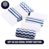 Picture of 8 Pack Super Soft Baby Burp Cloths, Baby Washcloths, Ultra Absorbent Large Newborn Burping Cloth for Boy and Girl, Milk Spit Up Rags, Unisex for Baby Sensitive Skin, Navy Blue and White, 16 x 12 Inch