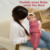 Picture of Bublo Baby Swaddles for Newborns - 4 Pack Organic Baby Swaddles for 0-3 Months - Baby Swaddle Sleep Sack - Infant Sleeping Swaddle Sack - Adjustable Swaddle Blanket Wrap Girl (Maroon-Lavender)