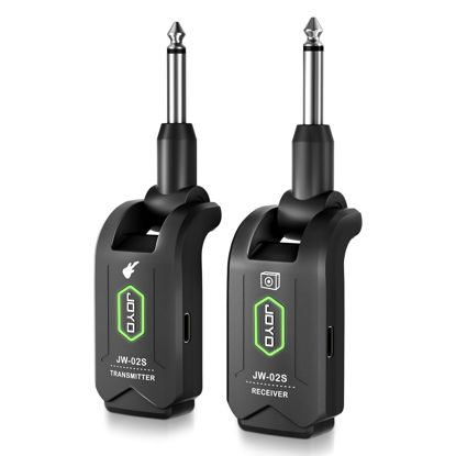 Picture of JOYO 5.8GHz Wireless Guitar System Wireless Guitar Transmitter Receiver Rechargeable Audio with 4 Siganl Channels for Electric Guitar Bass 20M (JW-02S)