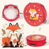 Picture of Tambourines Musical Instrument for Kids and Adults, 6 inch Wooden Hand Held Drum Bell Tamborine with Birch Metal Jingles Percussion Hand Tambourine Educational Gift for KTV, Party, Game, Red