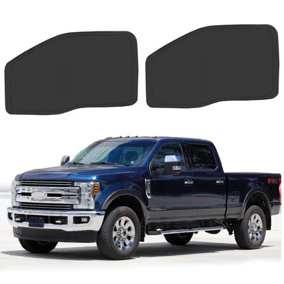 Picture of ULROLIT Front Side Window Sun Shade for 2017-2022 Fo-rd F250 F350 Super Duty Accessories 2Dr 4Dr Pickup, Foldable Window Sunshade Sun Visor Protector, Side Window Shades Sun Shield Blocks UV Rays Heat