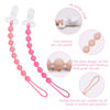 Picture of One Piece Design Silicone Pacifier Clip Holder,Pack of 4 Flexible Paci Leash,Binky Clips with Textures for Baby Boys and Girls,Newborn Essential (Pink)