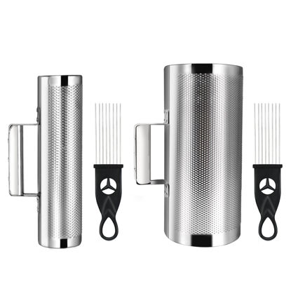 Picture of Soulmate Guiro Instrument Stainless Steel Guiro Shaker 3"10" & 6"12" Percussion Instrument with Scraper, Professional Band Accompaniment Sand Hammer Guiro Musical Training Tool