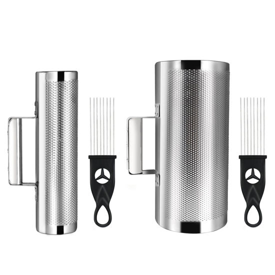 Picture of Soulmate Guiro Instrument Stainless Steel Guiro Shaker 3"10" & 6"12" Percussion Instrument with Scraper, Professional Band Accompaniment Sand Hammer Guiro Musical Training Tool