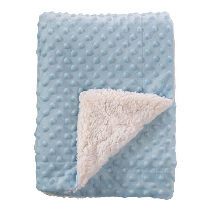 Picture of CREVENT Cozy Soft Warm Sherpa Baby Blanket for Infant Toddler's Crib Cot Stroller Gifts for Baby Boys All Season Use (30"X40" Blue dot)
