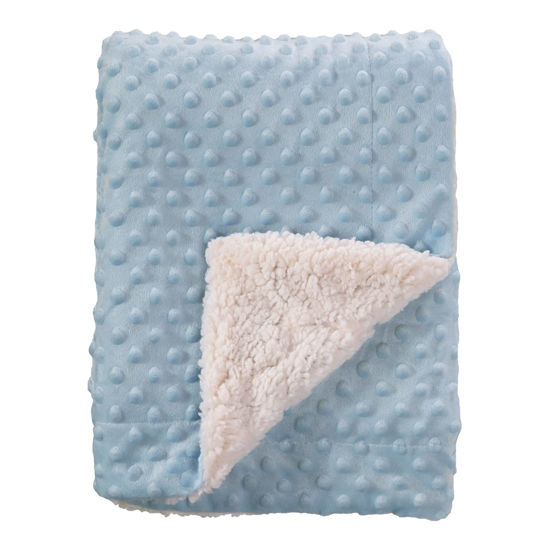 Picture of CREVENT Cozy Soft Warm Sherpa Baby Blanket for Infant Toddler's Crib Cot Stroller Gifts for Baby Boys All Season Use (30"X40" Blue dot)
