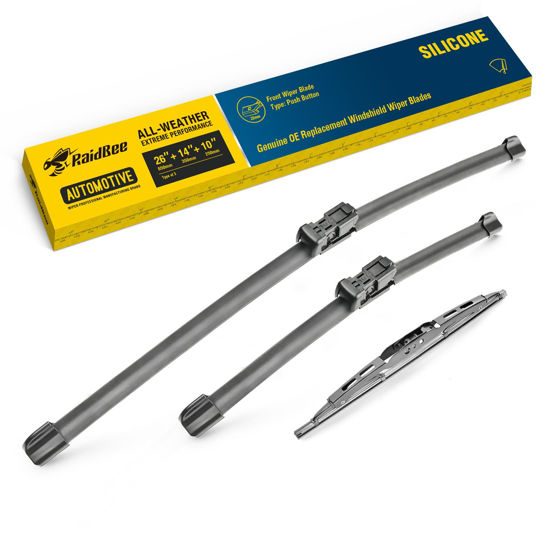 Picture of RaidBee Silicone Wiper Blade,3 Set Silicone Quiet Windshield Wiper blades Automotive Replacement for 2015-2021 Chevrolet Chevy trax Front & Rear Windshield Wiper Hook 26"+14"+10-1