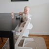 Picture of mushie Baby Splat Mat 42.5x42.5 Inch (Retro Stripes) | Water Resistant for Under High Chair and Infant Play