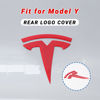 Picture of Nanaholy Model Y Accessories for Tesla Emblem Sticker 3PCS Logo Decal Cover 2024 2023 2022 2021 2020 (W-Red)
