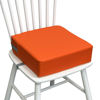 Picture of Eiury Toddler Booster Seat for Dining Table, 2 Elastic Seat Belts, Anti Scratch PU Skin-Friendly, Waterproof, Anti-Wrinkle, Detachable Non-Slip Bottom - Tangerine