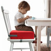 Picture of Eiury Toddler Booster Seat for Dining Table, 2 Elastic Seat Belts, Anti Scratch PU Skin-Friendly, Waterproof, Anti-Wrinkle, Detachable Non-Slip Bottom - Red