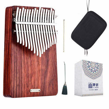 Picture of LingTing Kalimba 17 keys Thumb Piano Mbira Finger Piano Gift for Kids Adult Beginners Professional（LT-K17A,wind whisperer)