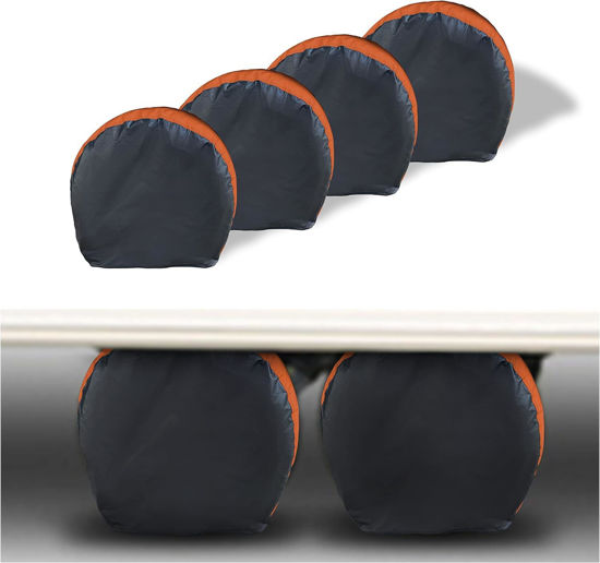 Picture of MORNYRAY Tire Covers 4 Pack,Waterproof Anti-UV Snow Sun Rain Tire Covers for RV,Truck, SUV, Trailer, Camper.