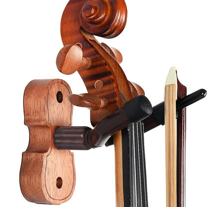 Picture of Violin Hanger Wall Mount with Bow Holder Home & Studio Wall Mount Violin Viola Stand