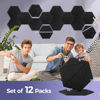 Picture of 12 Pack Acoustic Foam Panels 12"x10"x6''x0.4'', Self Adhesive Sound Proof Foam Panels for Walls, High Density Soundproof Wall Panels is Widely Used for Acoustic Treatment In Various Spaces(Black)
