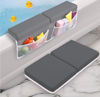Picture of Toodly Baby Bath Kneeler and Elbow Rest Pad Set - Baby Bath Support for Knees and Elbows - Bath Kneeler Pad with Memory Foam and Bath Toy Organizer - Bath Kneeling Pad for Bathing Baby - Dark Grey