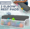 Picture of Toodly Baby Bath Kneeler and Elbow Rest Pad Set - Baby Bath Support for Knees and Elbows - Bath Kneeler Pad with Memory Foam and Bath Toy Organizer - Bath Kneeling Pad for Bathing Baby - Dark Grey