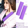 Picture of Frienda 10 Pcs Leather Steering Wheel Cover Set for Women 14.5-15 Inch Car Accessories with Seat Belt Shoulder Pad Seatbelt Cover Cup Holder Start Button Ring Sticker Air Vent Clip(Purple)
