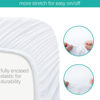 Picture of Waterproof Bassinet Sheets Fit for Hourglass, Oval Bassinet Mattress, 100% Cotton Bassinet Sheet for Standard Bassinet Mattress, 2 Pack, Ultra Soft Bassinet Sheet for Baby, White