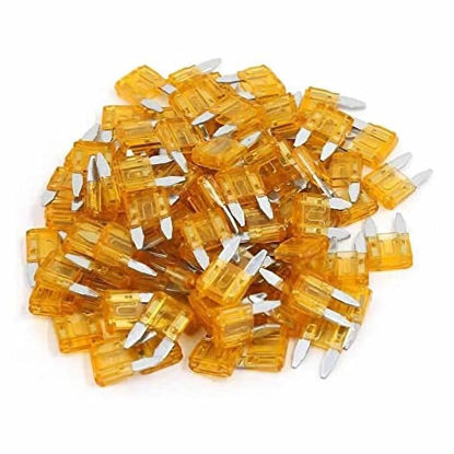 Picture of 100 Pack Auto Fuses 5 AMP APM/ATM 32V Mini Blade Style Fuses 5A Short Circuit Protection Car Fuse (5 AMP)