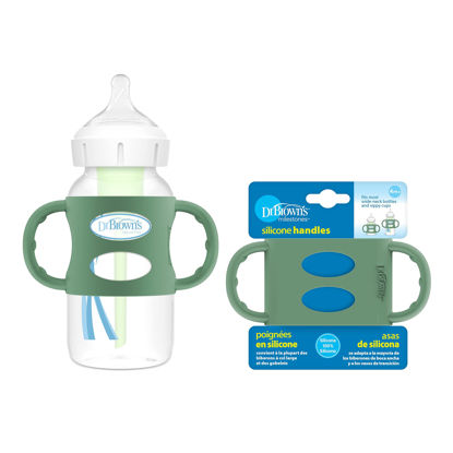 Picture of Dr. Brown’s® Milestones™ 100% Silicone Baby Bottle Handles, Wide-Neck, Green, 1 Pack, 4m+