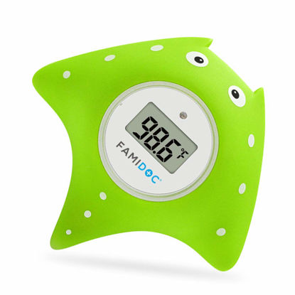Picture of Baby Bath Thermometer with Room Thermometer - Famidoc FDTH-V0-22 NEW Upgraded Sensor Technology for Baby Health Bath Tub Thermometer Floating Toy Thermometer (Green)