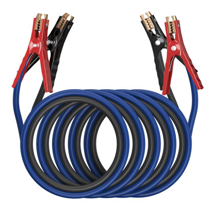 Picture of EXTRESPO Heavy Duty Jumper Cables - 4 Gauge 20 Feet 600Amp Automotive Booster Cables for Car Battery, for Car, SUV and Trucks, Jumper Cables Kit with Carry Bag, Gloves, Brushes (4 Gauge 20 FT)…