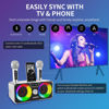 Picture of Karaoke Machine for Adults and Kids with 2 UHF Wireless Microphones,Portable Bluetooth Speaker PA Speaker System with LED Party Lights for Home Party, Picnic,Car,Outdoor/Indoor/Birthday Gifts