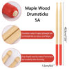 Picture of 4 Pairs 5A Maple Wood Drumsticks Non-slip Drum Sticks for Kids Adults Beginners (Red)