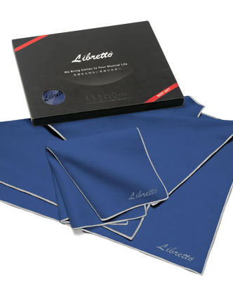 Picture of Libretto Microfiber Polish Cloth, 3 Useful Sizes in 1 Pack, Violin and Cello Cleaning & Polishing Products, Blue, Lint-Free, Super Soft, Gift, for Piano, Guitar, Ukulele, Trumpet, Saxophone, Laptop