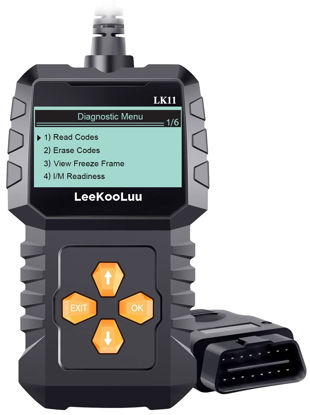 Picture of OBD2 Scanner Ease Setup Plug-Play: Clear Reset Engine Error Code Professional Code Reader Diagnostic Scan Tools with Freeze Frame/I/M Readiness for All Cars Since 1996 & Newer - LK11