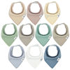 Picture of DiaperSquad's 10-Pack Baby Bibs for Drooling and Teething, Bibs for Boys, Baby Girl - Solid Cotton Baby Drool Bibs (Muted)