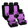 Picture of FH Group Full Set Premium Cloth Car Seat Covers - Universal Fit, Low Back Front Seat Covers, Airbag Compatible, Split Bench Rear Seat, Washable Seat Cover for SUV, Sedan, Purple