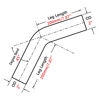 Picture of FGJQEFG 2 Inch 45 Degree DIY Custom Mandrel Exhaust Pipe Tube Pipe, T304 Stainless Steel, Universal Fit, 15.74 Inch End to End Length, 2'' OD Mandrel Bend Pipe