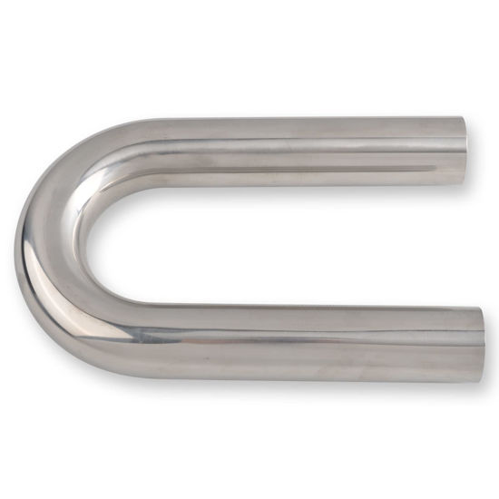 Picture of FGJQEFG 2 Inch 180 Degree DIY Custom Mandrel Exhaust Pipe Tube Pipe, T304 Stainless Steel, Universal Fit, 22.82 Inch End to End Length, 2'' OD Mandrel Bend Pipe