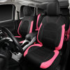 Picture of CAR PASS Leather Seat Covers, Breathable Universal Car Seat Cover Full Set for Cute Women Girly,Super 5mm Composite Sponge Inside,Airbag Compatible fits Most Auto,SUVs,Trucks,Vans(Black&Pink)