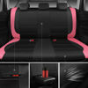 Picture of CAR PASS Leather Seat Covers, Breathable Universal Car Seat Cover Full Set for Cute Women Girly,Super 5mm Composite Sponge Inside,Airbag Compatible fits Most Auto,SUVs,Trucks,Vans(Black&Pink)