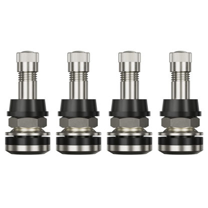 Picture of CKAuto 4 Pieces TR416 Metal Valve Stems Outer Mount Fits .453" & .625" Rim Holes Long 1 1/2", Silver