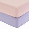 Picture of TILLYOU Baby Crib Sheets for Boys Girls, Fitted Crib Sheet 2 Pack for Standard Crib and Toddler Mattresses, Super Soft Toddler Bed Sheets, 28"x52"x8",Light Purple&Light Pink