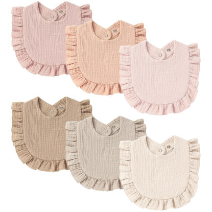 Picture of MairMore Baby Muslin Bibs Bandana Drool Bibs for Unisex Boys & Girls, Soft and Absorbent Cotton Teething Drooling Bib Set for Newborn Toddler